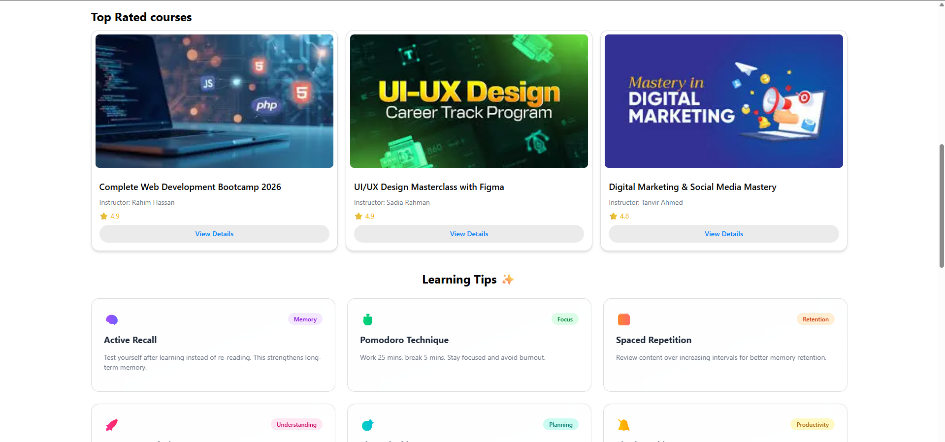 SkillSphere โ Online Learning Platform